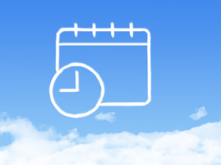 schedule cloud shape on blue skyの写真素材