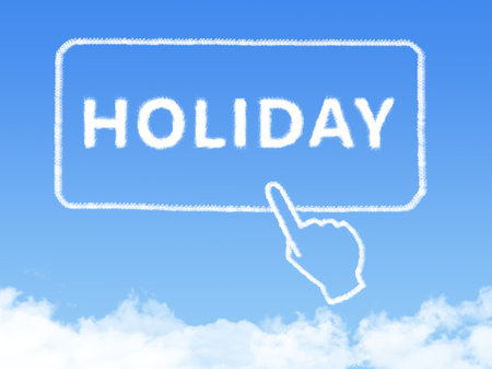 holiday cloud shape on blue skyの写真素材