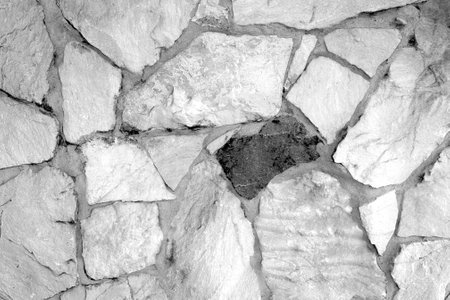 Black brick wall texture backgroundの写真素材