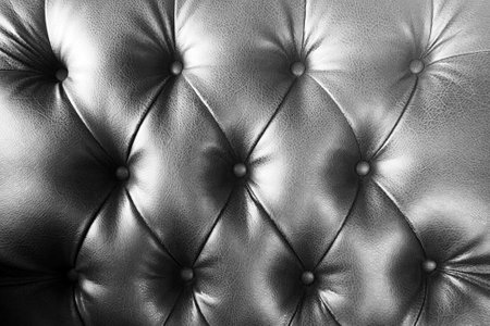 black leather texture with buttons for patterの写真素材
