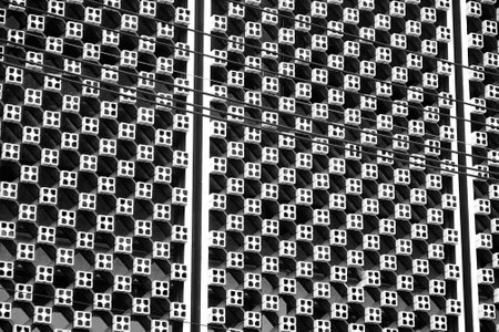black and white glass and steel frame, background textureの写真素材