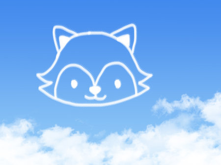 fox shape clouds in the blue skyの写真素材