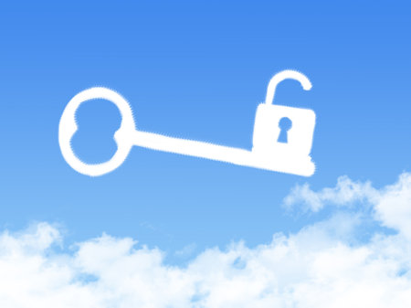 key to unlock shape clouds , business concept on blue skyの写真素材
