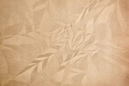 crumpled brown paper background close upの写真素材