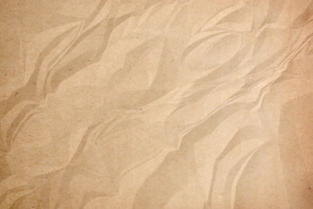 crumpled brown paper background close upの写真素材