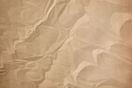 crumpled brown paper background close upの写真素材
