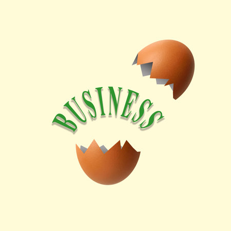 business inside the broken egg. The concept of business.の写真素材