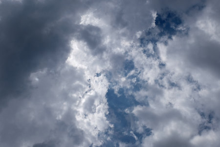 blue sky and beautiful cloudsの写真素材