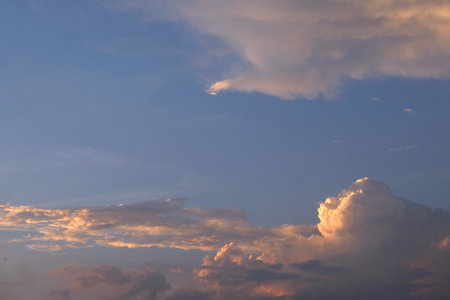 blue sky and beautiful cloudsの写真素材