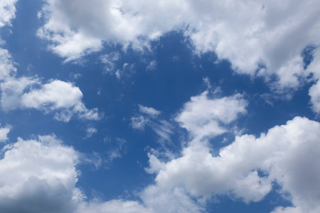 blue sky and beautiful cloudsの写真素材