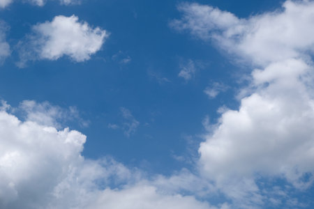 blue sky and beautiful cloudsの写真素材
