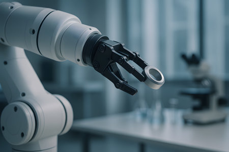 close up robotic arm working , futuristic researchの素材