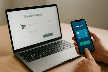 Online Shopping Moment A Modern Convenience by credit cardの素材