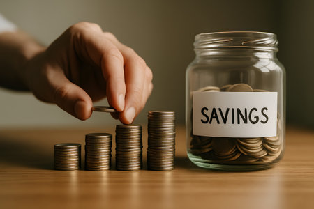 Saving Dropping Coins Into Jar Bank For Retirementの素材