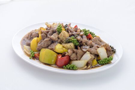 fried black pepper porkの写真素材