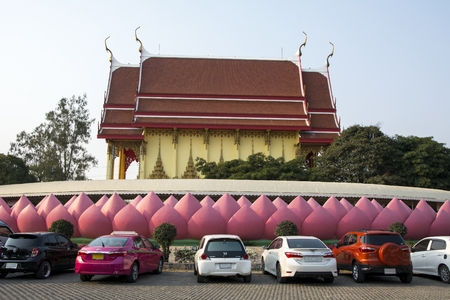 Architecture of Buddhism Temple in Lotusの写真素材