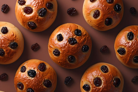 yeast danish pastries with raisins. Raisin Bread.の素材