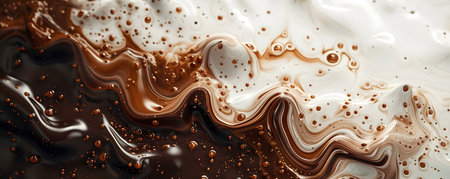 Mesmerizing Swirls of Cream and Coffee Captured in Stunning Abstract Artの素材