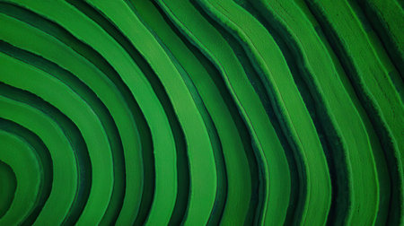 This abstract artwork features a vibrant green wave pattern, capturing the essence of nature and tranquility. Ideal for relaxation themes and artistic expression.の素材
