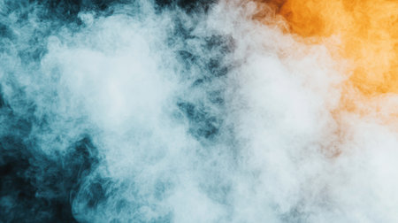 A captivating composition featuring swirling smoke in shades of orange and blue, creating a dramatic and abstract visual. Perfect for artistic and atmospheric projects.の素材