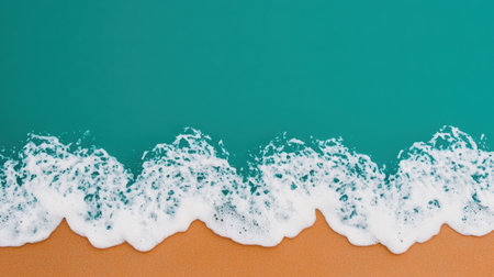 Experience a serene beach scene where gentle waves kiss the smooth sandy shoreline, creating a tranquil atmosphere perfect for relaxation and escape.の素材