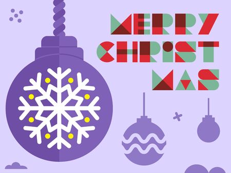 Christmas ornament in flat design with purple toneのイラスト素材