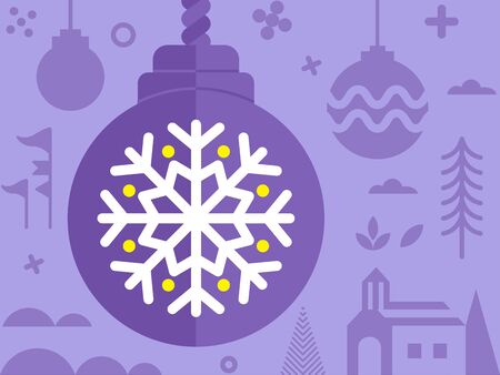 Christmas ornament with other element of Christmas in red tone - design for greeting card and multi purpose - Vector illustrationのイラスト素材