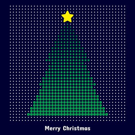 Christmas tree combined by several dots - design for greeting card and multi purpose - Vector illustrationのイラスト素材