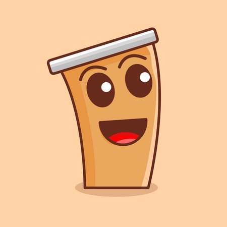 cup kawaii vector cartoon ilustration vector cartoon ilustration cup vector cup ilustrationのイラスト素材