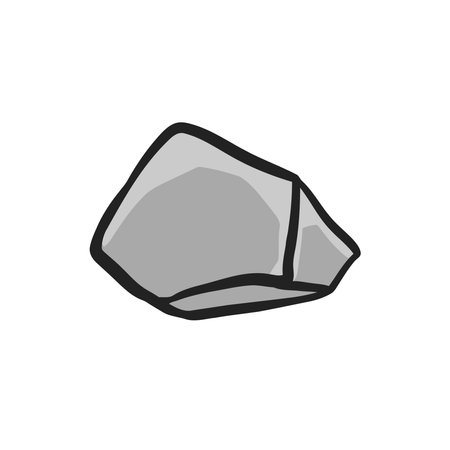 Rock icon in flat style isolated on white background. Stone symbol vector illustration.のイラスト素材