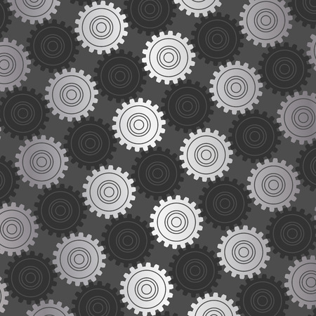 Metal gears and dark grey gears pattern on grey backgroundのイラスト素材