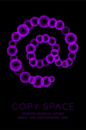 Symbol microscope disease cells close up set. At sign purple color malware or virus computer concept idea on dark background.の素材 [FY31089398466]