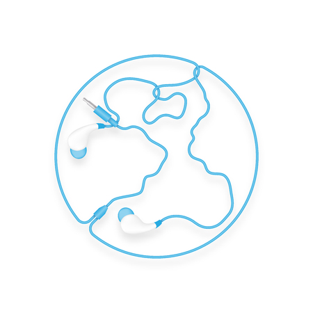 Earphones wireless and remote illustration.のイラスト素材