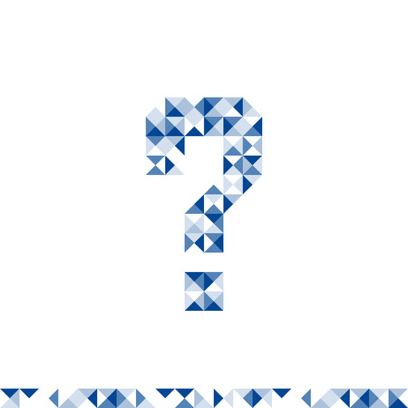 Abstract geometric pattern Question mark symbol shape design dark blue color illustration isolated on white background with copy space, vector eps 10のイラスト素材