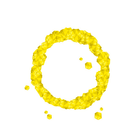 Alphabet Crystal diamond 3D virtual set letter O illustration Gemstone concept design yellow color, isolated on white background, vector eps 10のイラスト素材