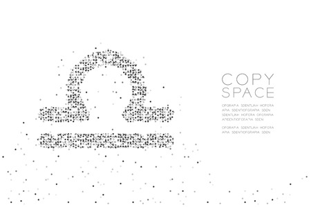 Abstract Geometric Circle dot pixel pattern Libra Zodiac sign shape, star constellation concept...