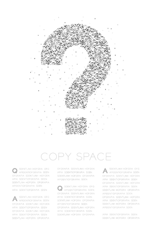 Abstract Geometric Low polygon square box pixel and Triangle pattern Question mark sign icon, Doubt concept design black color illustration on white backgroundのイラスト素材