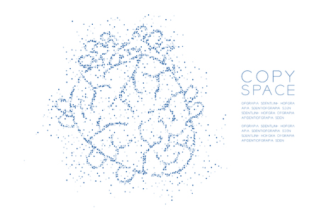 Heart shape Abstract Geometric Circle dot pixel pattern, Medical Science Organ concept design blue color illustration isolated on white background with copy space, vector eps 10のイラスト素材