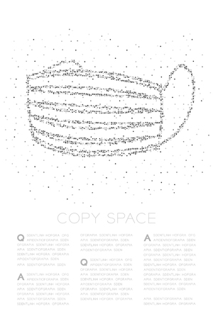 Dust mark or particulate respirator Abstract Geometric Circle dot pixel pattern, Pollution PM 2.5 concept black color illustration isolated on white backgroundのイラスト素材