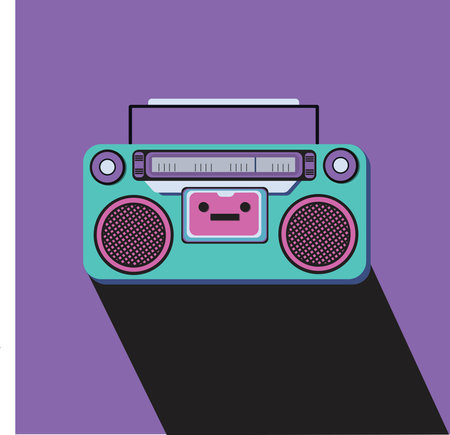 retro radio design over purple  background vector illustration graphic design.のイラスト素材