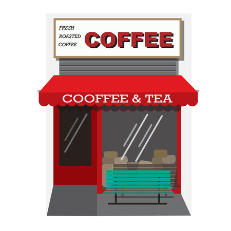 Coffee shop icon. Flat illustration of coffee shop icon for web designのイラスト素材