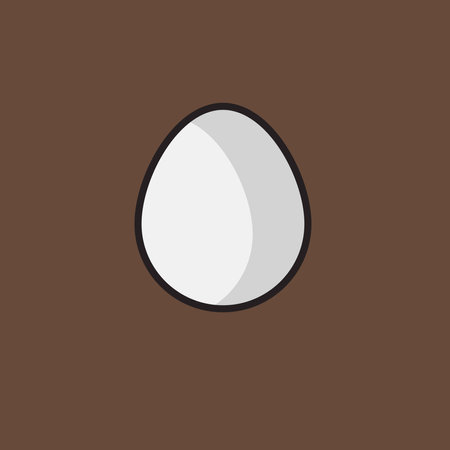 Egg icon in trendy flat style isolated on brown background. Vector illustration.のイラスト素材