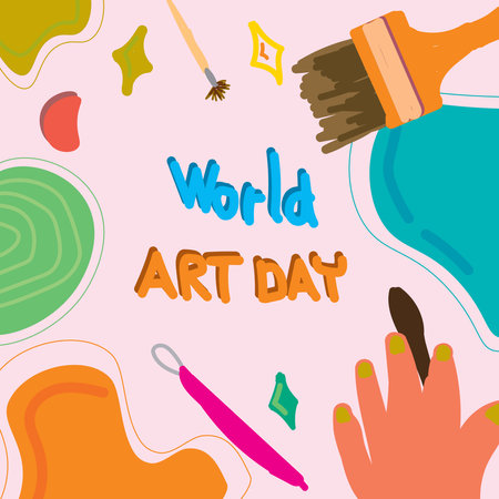 Vector illustration of world art day background. Vector illustration of world art day background.のイラスト素材
