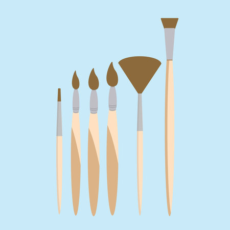 Paintbrushes flat icon. Vector illustration, eps 10のイラスト素材