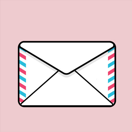 Envelope icon on pink background. Vector illustration. Eps 10.のイラスト素材