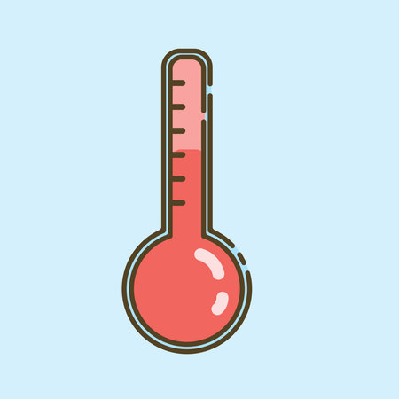 Thermometer icon, vector illustration. Flat design style with outline.のイラスト素材