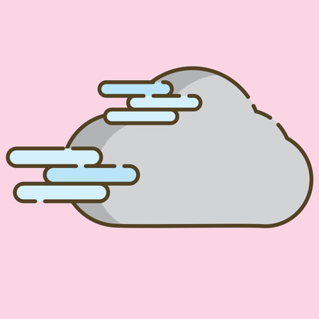 Cloudy weather flat icon, vector illustration, eps 10.のイラスト素材