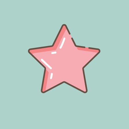 Star icon in trendy flat style isolated on color background. Vector illustration.のイラスト素材