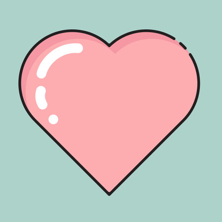 Pink heart icon on blue background. Vector illustration in flat style.のイラスト素材