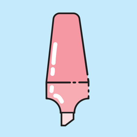 Pink highlighter icon. Vector illustration in a flat style.のイラスト素材
